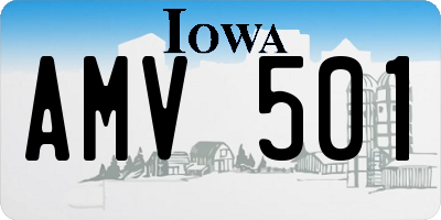 IA license plate AMV501