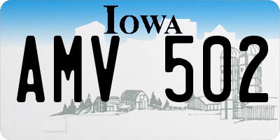 IA license plate AMV502