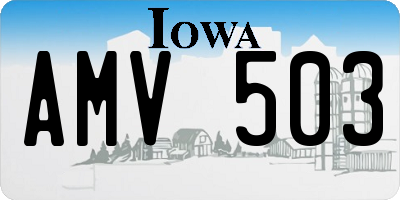 IA license plate AMV503