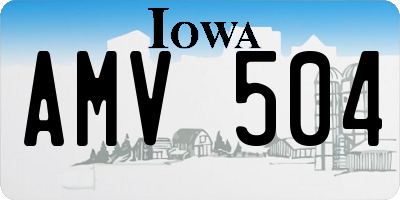 IA license plate AMV504