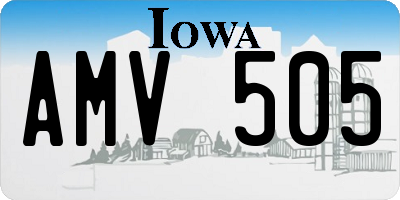 IA license plate AMV505