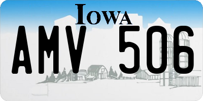IA license plate AMV506