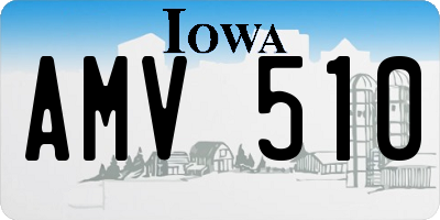 IA license plate AMV510