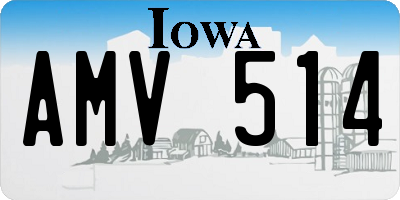 IA license plate AMV514