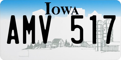 IA license plate AMV517