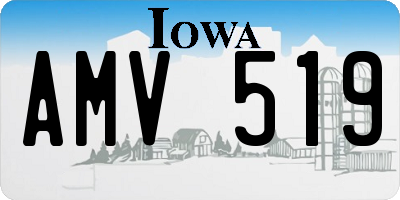 IA license plate AMV519