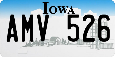 IA license plate AMV526