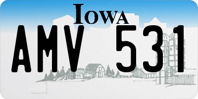 IA license plate AMV531