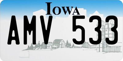 IA license plate AMV533