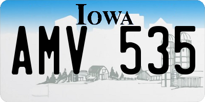 IA license plate AMV535