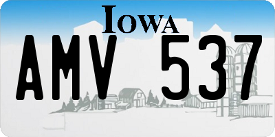 IA license plate AMV537