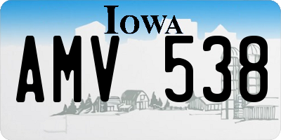 IA license plate AMV538