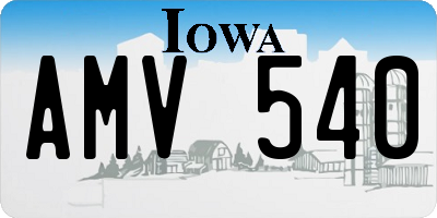 IA license plate AMV540