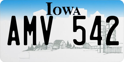 IA license plate AMV542