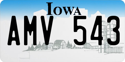 IA license plate AMV543