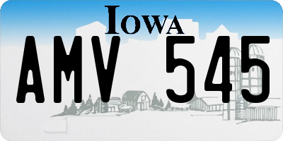 IA license plate AMV545