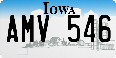 IA license plate AMV546