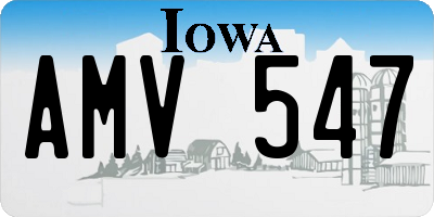 IA license plate AMV547