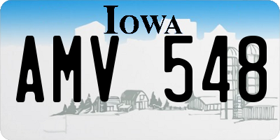 IA license plate AMV548