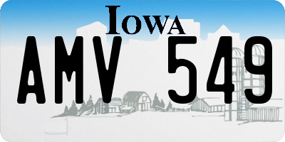 IA license plate AMV549
