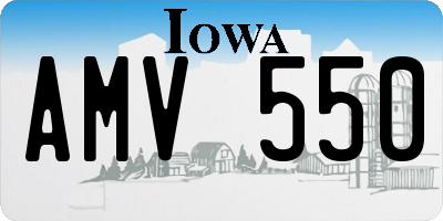 IA license plate AMV550