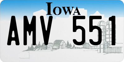 IA license plate AMV551
