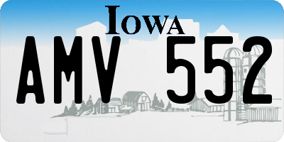 IA license plate AMV552