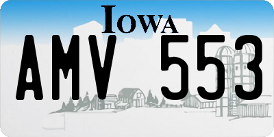 IA license plate AMV553