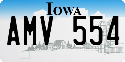 IA license plate AMV554