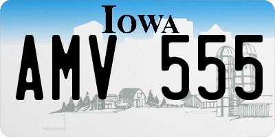 IA license plate AMV555