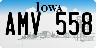 IA license plate AMV558