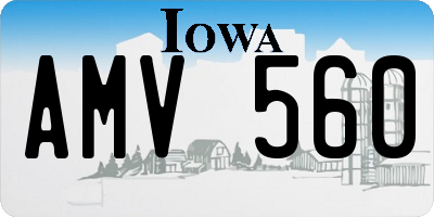 IA license plate AMV560