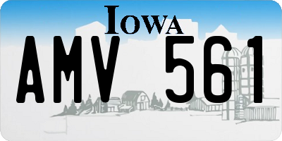 IA license plate AMV561