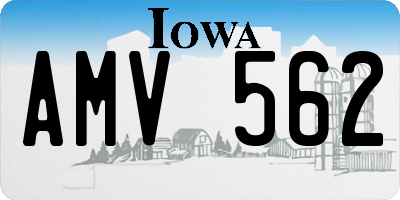 IA license plate AMV562