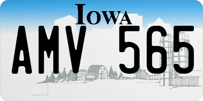 IA license plate AMV565