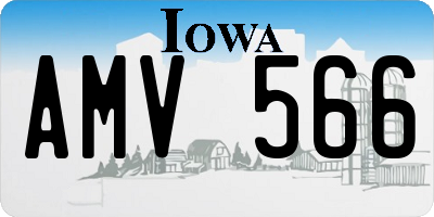IA license plate AMV566