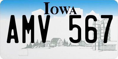 IA license plate AMV567