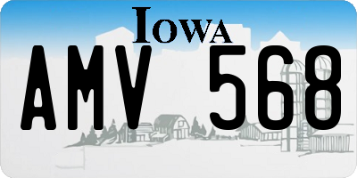 IA license plate AMV568