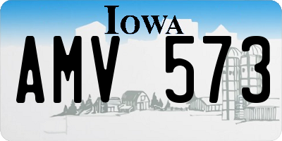 IA license plate AMV573
