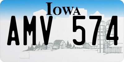 IA license plate AMV574