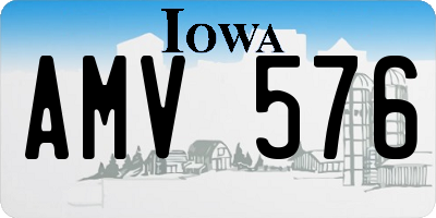 IA license plate AMV576