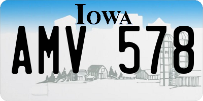 IA license plate AMV578