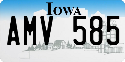 IA license plate AMV585