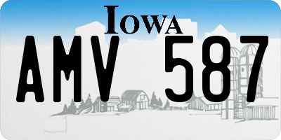 IA license plate AMV587