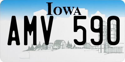 IA license plate AMV590