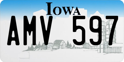 IA license plate AMV597