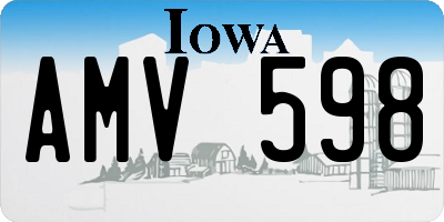 IA license plate AMV598