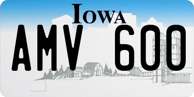 IA license plate AMV600