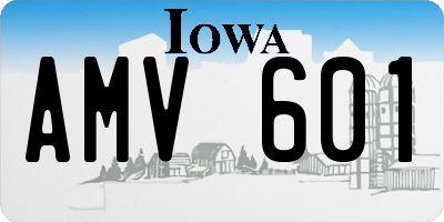 IA license plate AMV601