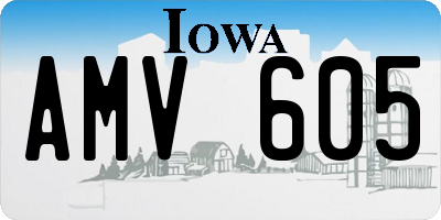 IA license plate AMV605